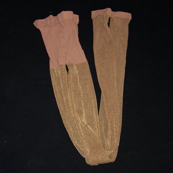 Accessories - DONATED!!!!! Footless sparkly gold nylons